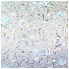 DOWELL Window Privacy Film 3D Stained Glass Rainbow Decorative Vinyl Sun Blocker