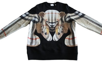 Burberry Thomas Bear Print Cotton Oversized Sweatshirt Black Gr. S Originalware