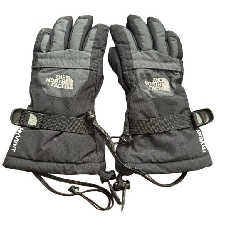 The North Face Youth HyVent Insulated Winter Gloves Black Grey Medium ASB2