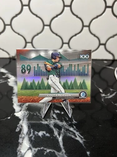 2024 Bowman Chrome Colt Emerson #BTP-89 Scouts Top 100 Seattle Mariners