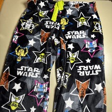 Star Wars Hombres Ropa de Dormir XL 16-18 Negro Pijama Pantalones Yoda, Chewbacca y C-3PO