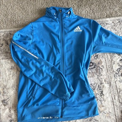 Adidas Aqua Blue Track Suit Zip Up Impossible Is Nothing