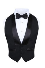 Formal Wool Tuxedo Vest with Bow Tie Black