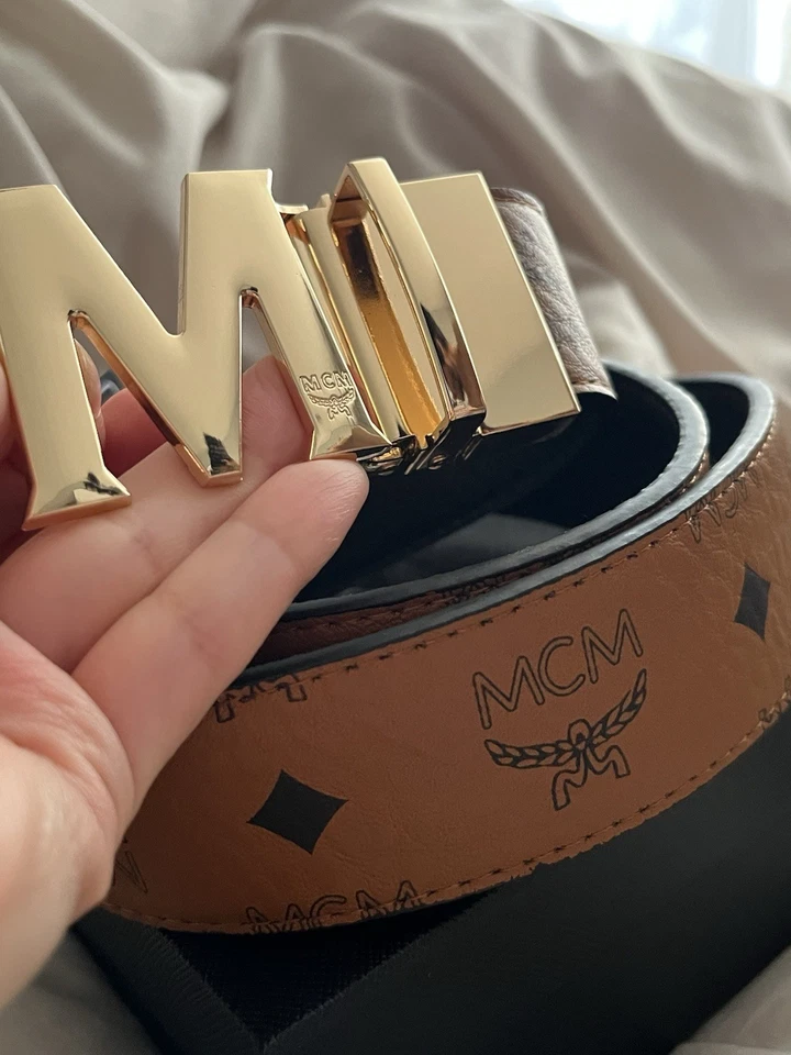 MCM Cinturón Reversible Claus Y Negro - Unisex Moda de Lujo Foto 3 de 3