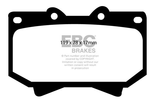 Brake Pad Set For Disc Brake Front Fits Toyota LandCruiser EBC Brakes DP61319