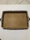 Vintage PYREX 3 Qt. 233 Wicker Basket Holder Carrier & Casserole Baking Dish