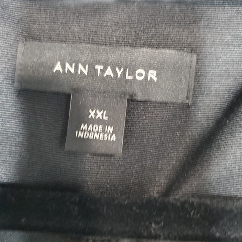 Ann Taylor Womens Jewel Neck Wool Blend Top Coat Jacket SZ 2XL Black Peplum Hem - Picture 3 of 15