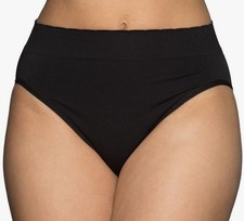 Vanity Fair 13217 Women  s Size 8 XL No Pinch No Show Hi-Cut Brief Panty BLACK