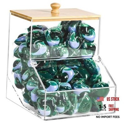 1.2GAL Large Acrylic Laundry Pods Container BY VEGEVIGI, Dishwasher Pods