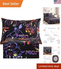 Soft Microfiber Twin Gaming Sheet Set - 3 Piece Boys Bedding with Deep Pockets