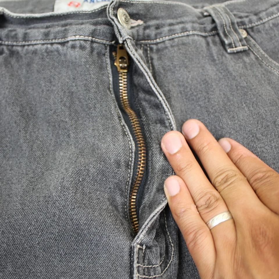 Anchor Blue Shorts Mens 36 Gray Denim Carpenter Vintage Y2K 90s Workwear Cotton - Image 3 of 4