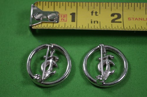 2 Vintage Masonic Shriner Order of The Eastern Star Rhinestone Pins,Silver Tone - Picture 2 of 2