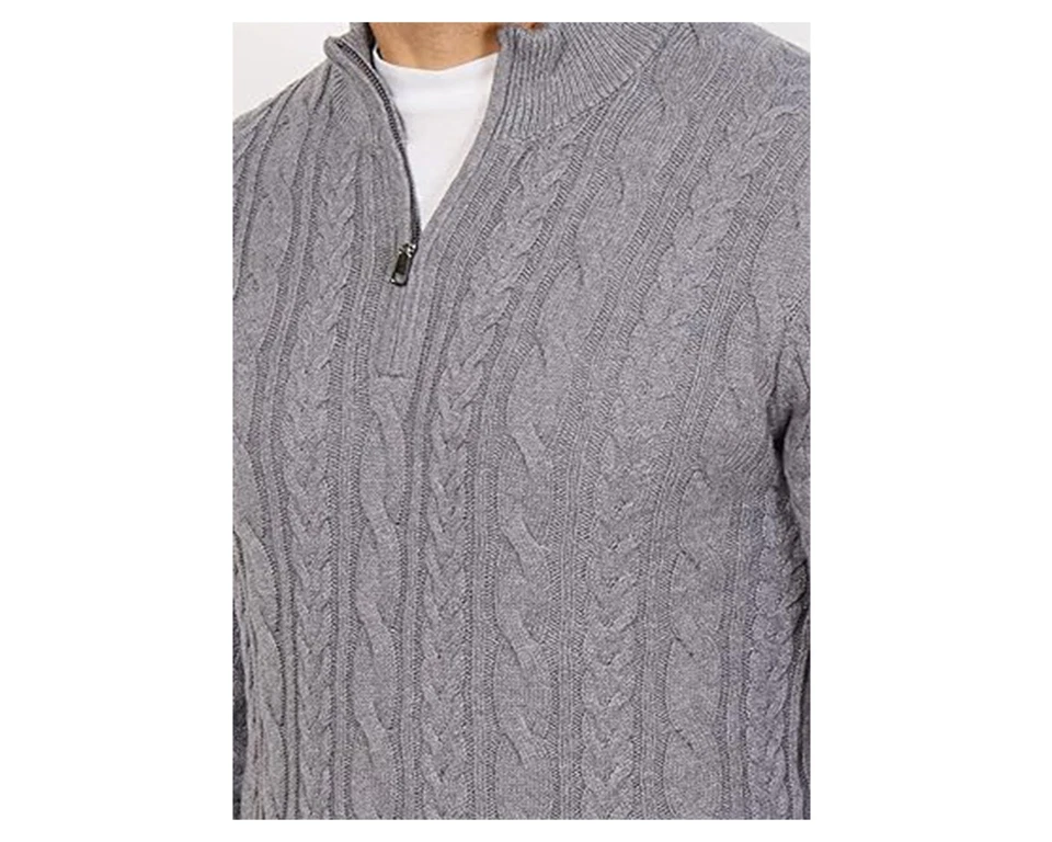 Jack Stuart Men’s Half-Zip Grey Knit Weave Jumper 100% Cotton Size Small - Image 2 of 4