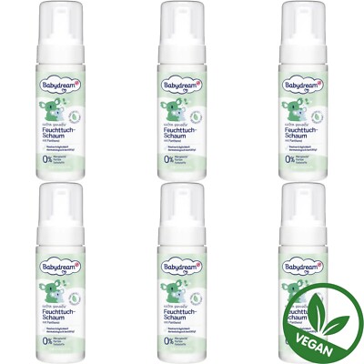 6 x 150 ml | Babydream extra sensitiv Feuchttuch-Schaum mit Panthenol Vegan