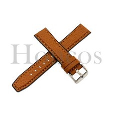 22MM Leather Rubber Watch Strap Fits The Blancpain X Swatch Arctic Ocean L/Brown