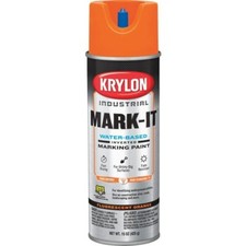  6 -Krylon Mark-It 732008 Industrial WB Fluorescent Orange Inverted MarkingPaint