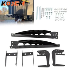 RV 4" Square Bumper-Mounted Cargo Box Support Arms Bracket Black