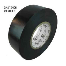 TapesSupply 20 Rolls Black Electrical Tape 3/4" X 66 Ft Free Shipping