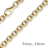 7Mm Armband Armkette Erbskette Aus 585 Gold Gelbgold, 19Cm, Unisex, Goldarmband