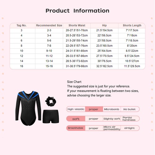 Kids Girls Jumpsuit And Bottoms Fitness Dance Outfit Hair Band Bodysuit Party - Picture 10 of 34