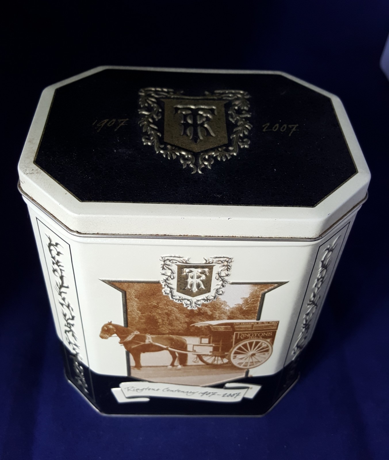 Ringtons Ltd Tea Merchants Hinged Tin Celebrating 100 Years Caddy Black