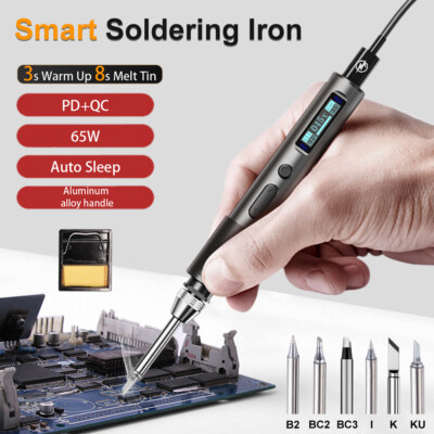 Lötkolben / Soldering Iron DC12V 65W PD USB Typ C Mini Portable Digital Electric