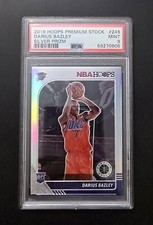 2019 Panini NBA Hoops Premium Stock Darius Bazley Silver PRIZM RC #249 PSA 9