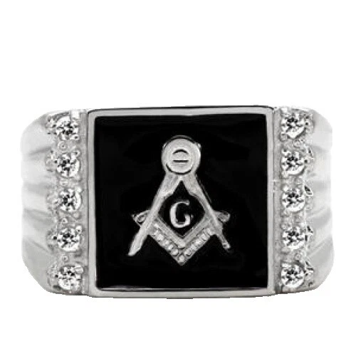 Crystal Sterling Silver Rings for Men 8 Ring