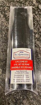 Scalpmaster Carbon Comb Heat Resistant Barber Combs Set  6 pk.
