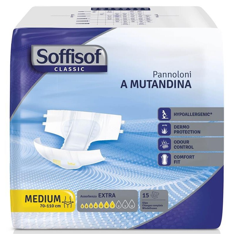 SOFFISOF PANNOLONI A MUTANDINA ASSORBENZA 7 EXTRA MISURA MEDIUM 15PZ