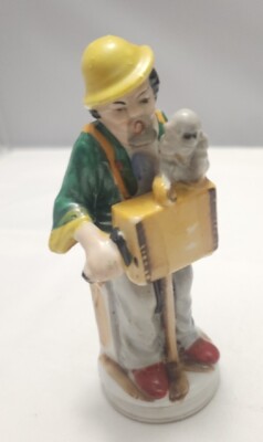Vintage Organ Grinder with Monkey Figurine Porcelain Made In Occupied Japan 