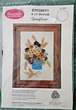 Vintage WonderArt 5038 STRAWFLOWERS Embroidery Stitchery Sewing Project Kit H 