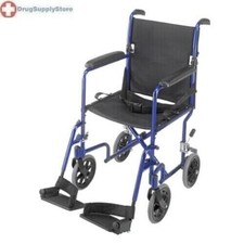 19" Ultra Lightweight Aluminum Transport Chair, Royal Blue