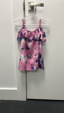 Splendid Girls Pink And Blue Tie Dye Off Shoulder Top Size 4T