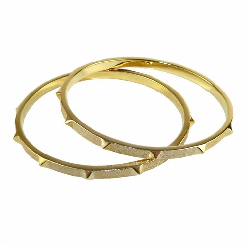 Charles Garnier Jewel Rock Spike Bangle Yellow Gold Over Sterling Silver - Picture 4 of 8