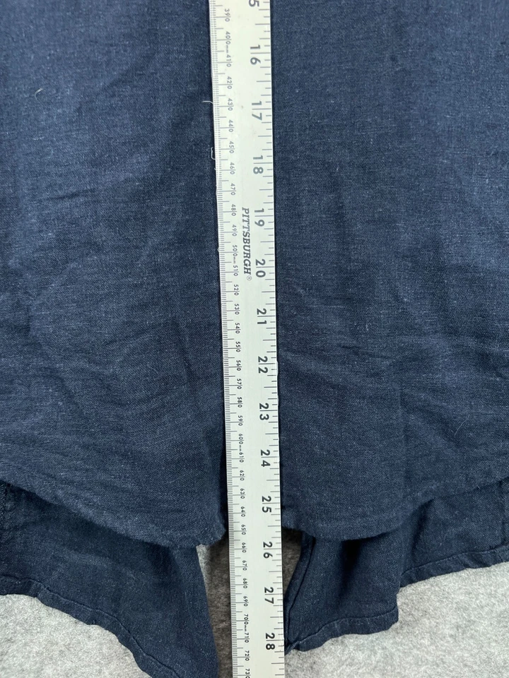 Love Tree Shirt Jacket Womens S Navy Blue Linen Rayon Top Blouse Pockets Casual Foto 3 de 4