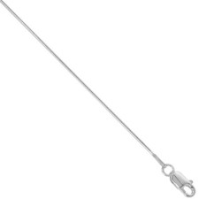 925 Sterling Silver Very Thin Snake Chain Necklace Rhodium Finish 0.85mm 16 Inch