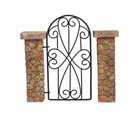 Miniature Fairy Garden Gate Pick w/ Cobblestone Pillars & Metal Door - Buy 3 Sav
