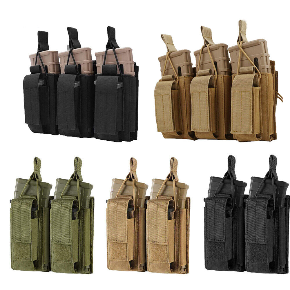 Tactical Molle 5.56/.223 Double/Triple Rifle Pistol Magazine Pouch Mag Holder US