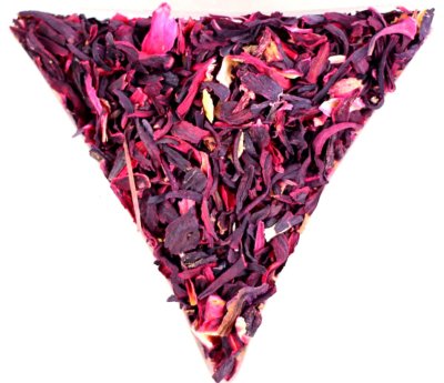 Hibiskusblüte natürlich gewachsen lose Kräutertee Tisane gesunde Blütenblätter Roselle Knospen