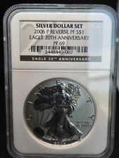2006-P American Silver Eagle – NGC PF69 – Reverse Proof – 20th Anniversary