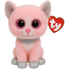 TY 2007516 Fiona Cat Beanie Boo Pink Stuffed Animal, Multicoloured
