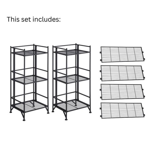 Convenience Concepts Xtra Lagerung 3-stufig Metall Klappregale in schwarz - Bild 7 von 9