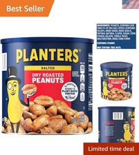 52 Oz Dry Roasted Salted Peanuts in Airtight Container - Snack Anytime