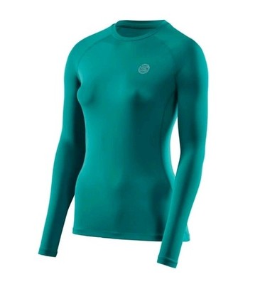 SKINS Damen Langarmshirt Größe Small Serie 2 türkisgrün Fitnessstudio Activewear 