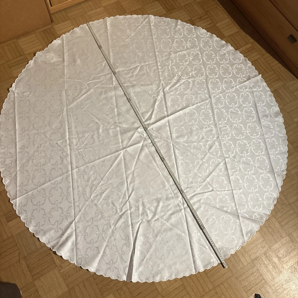 Festliche Tischdecke Rund Weiß 