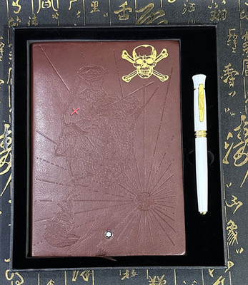 Mont Blanc White Ballpoint Pen and Notebook Set