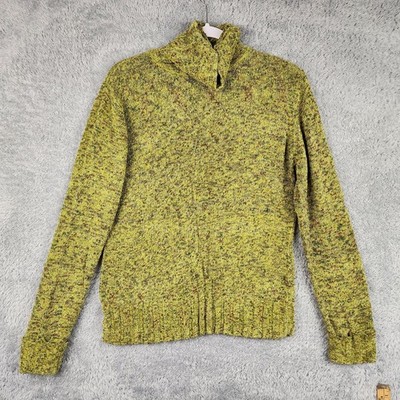 Vintage Amanda Smith Sweater Womens Medium Green Marled Turtleneck Confetti Knit