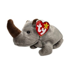 ​Vintage Ty Beanie Baby Spike the Rhinoceros 1996 Retired Plush Style 4060