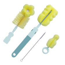 Baby Bottle Brush Set, 4-in-1 Scratch-Free Sponge Long Handle Cleaner for W...